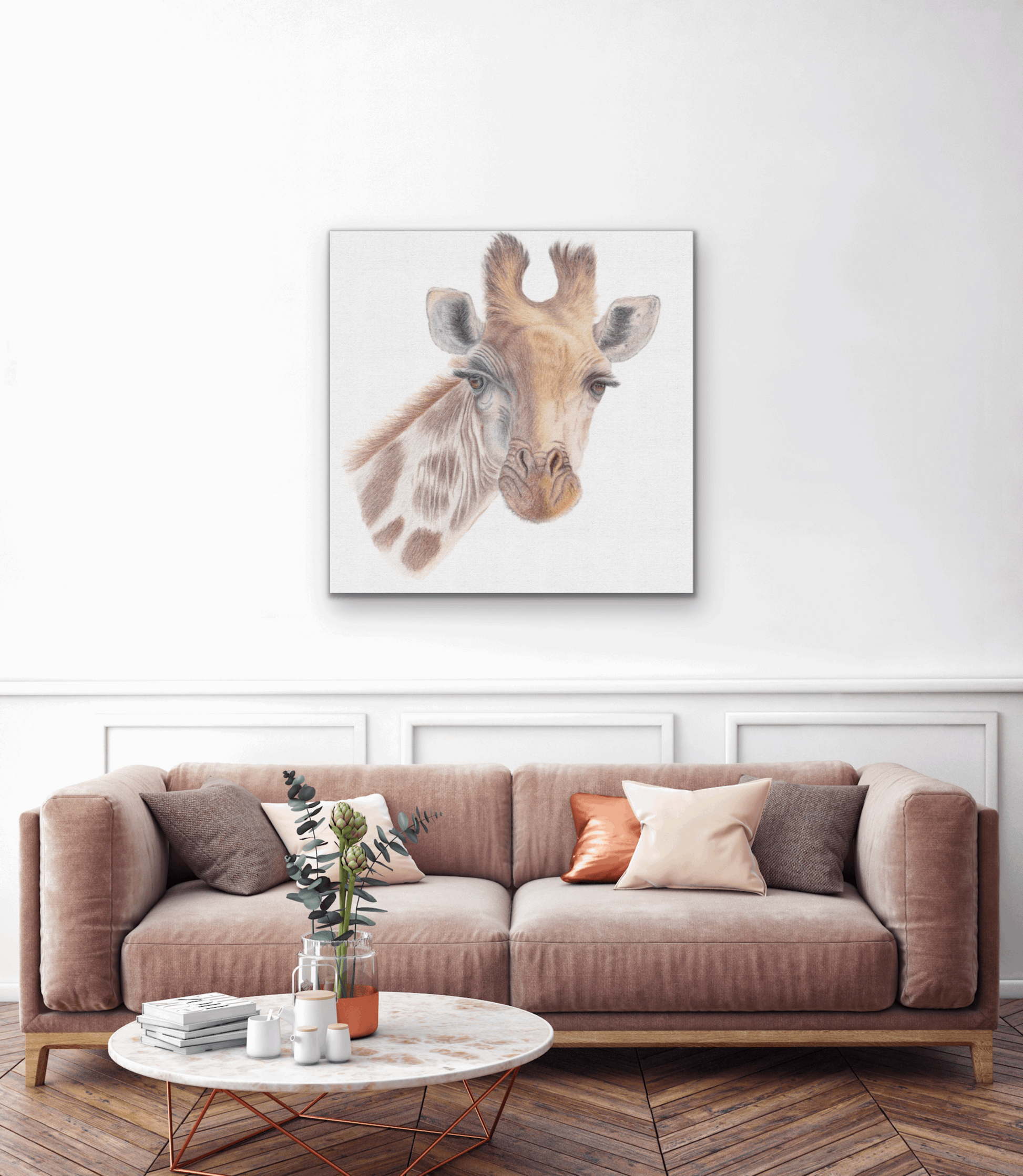 What! - Giraffe Eco Canvas Print