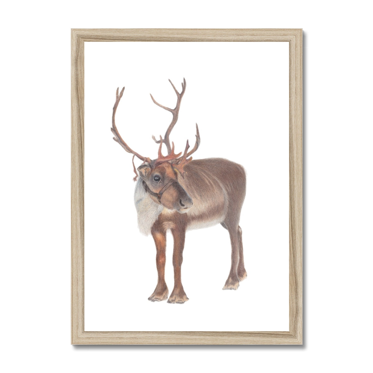 Reindeer print natural frame