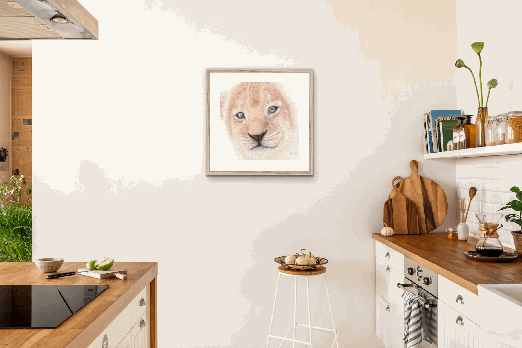 Lion cub print room mockup