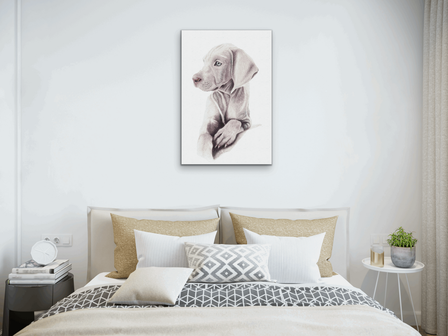 Weimaraner Puppy Eco Canvas Print