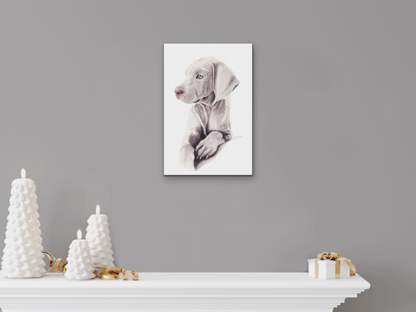 Weimaraner Puppy Eco Canvas Print